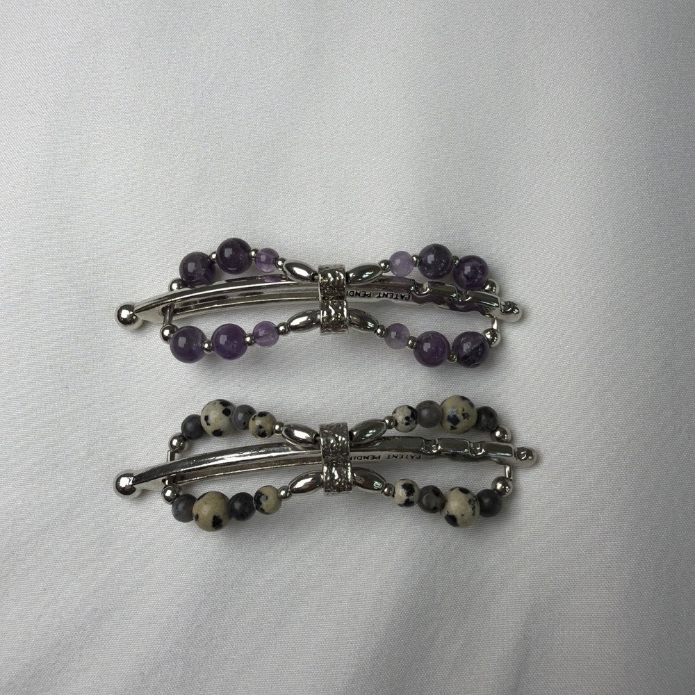 Lilla Rose Amethyst And Cathy Flexi Flip Hair Clips X 2